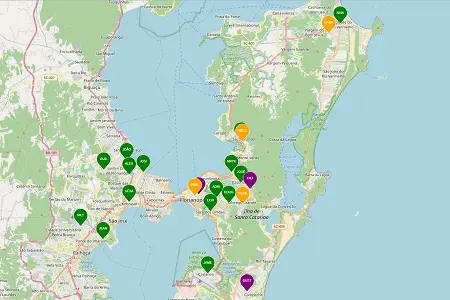 Mapa dos Motoboys em São Paulo